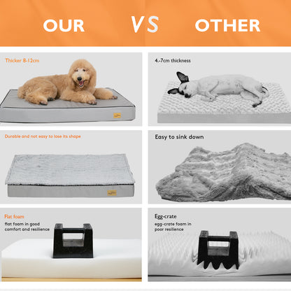 Large Rectangle Orthopedic Dog Pet Bed Supportive Sponge Foam Washable Cover