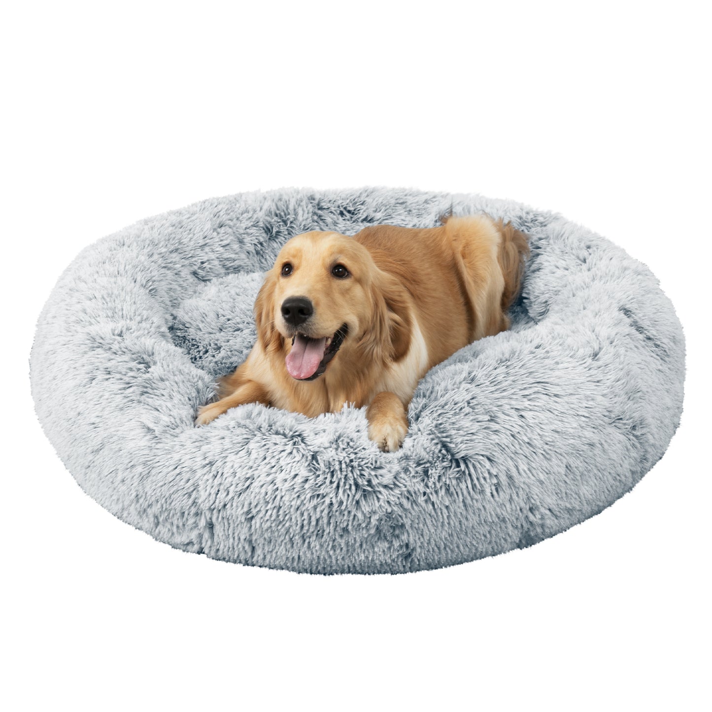 Round Dog Bedding Pet Cat Warm Comfortable Fluffy Cuddler Calming Nesting Bed