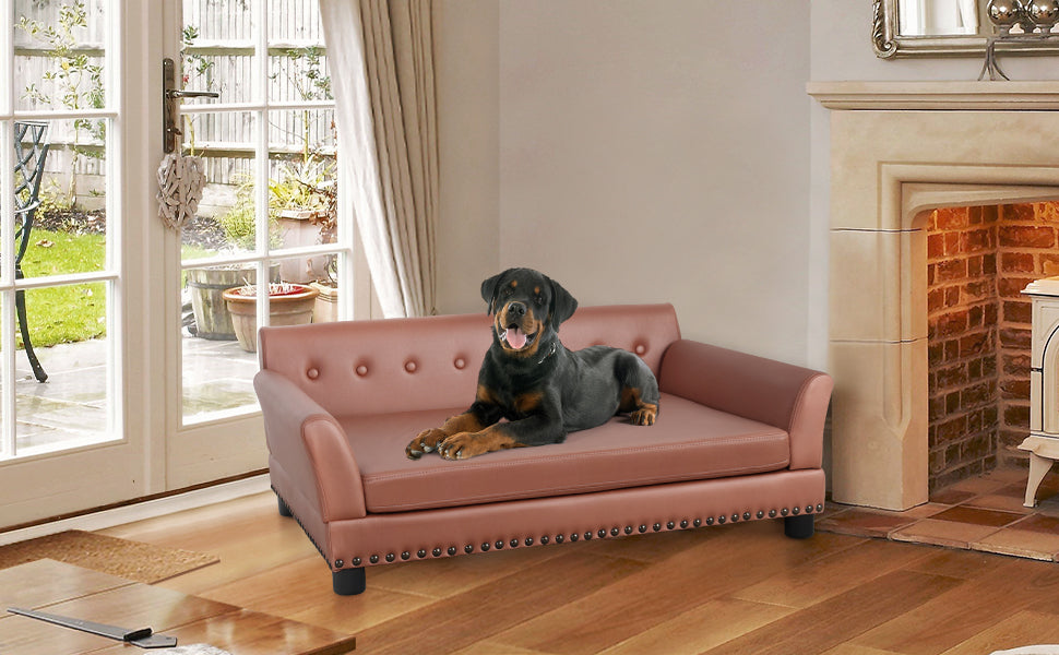 Leather clearance pet sofa