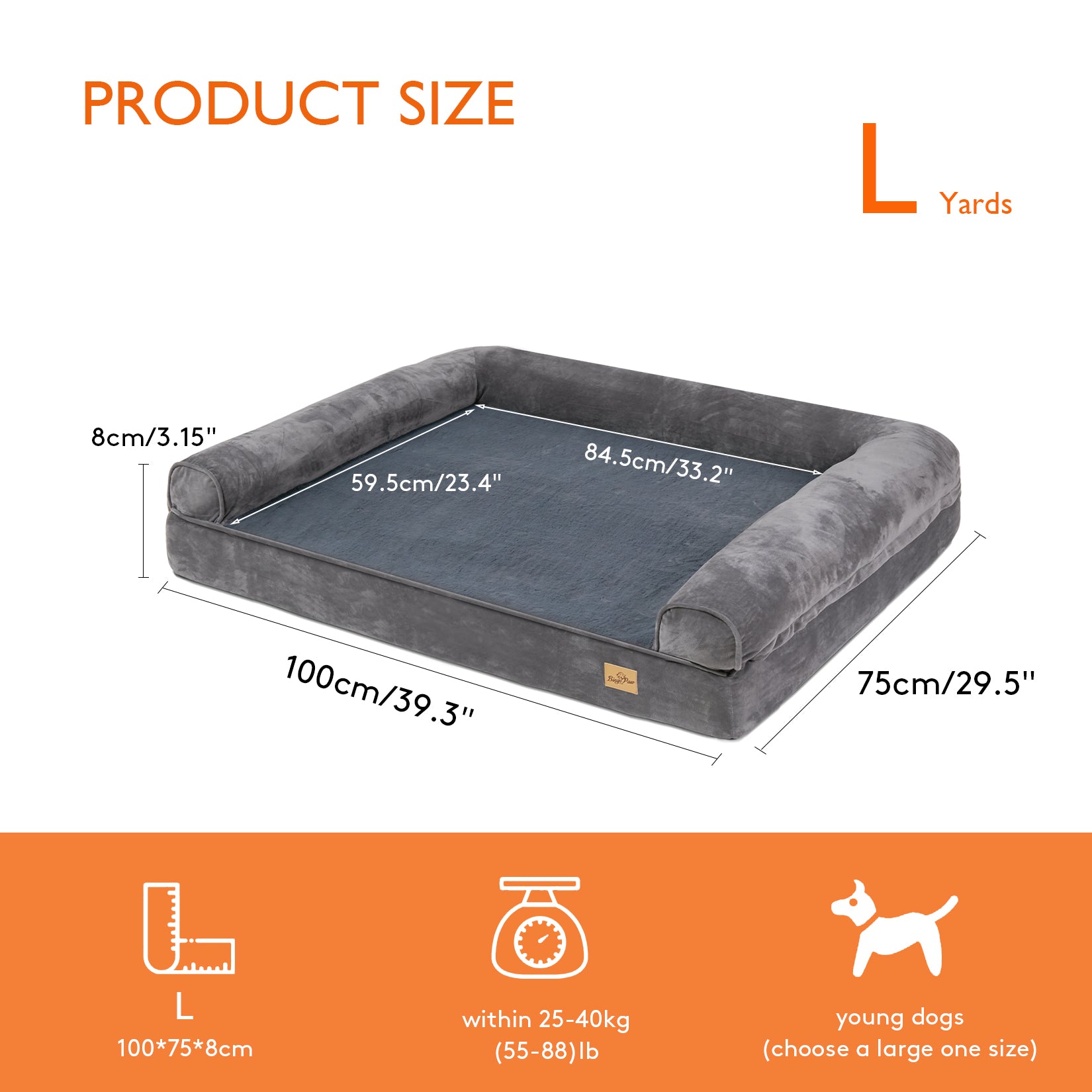 Large dog cheap bed measurements