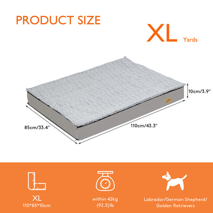 Large Rectangle Orthopedic Dog Pet Bed Supportive Sponge Foam Washable Cover