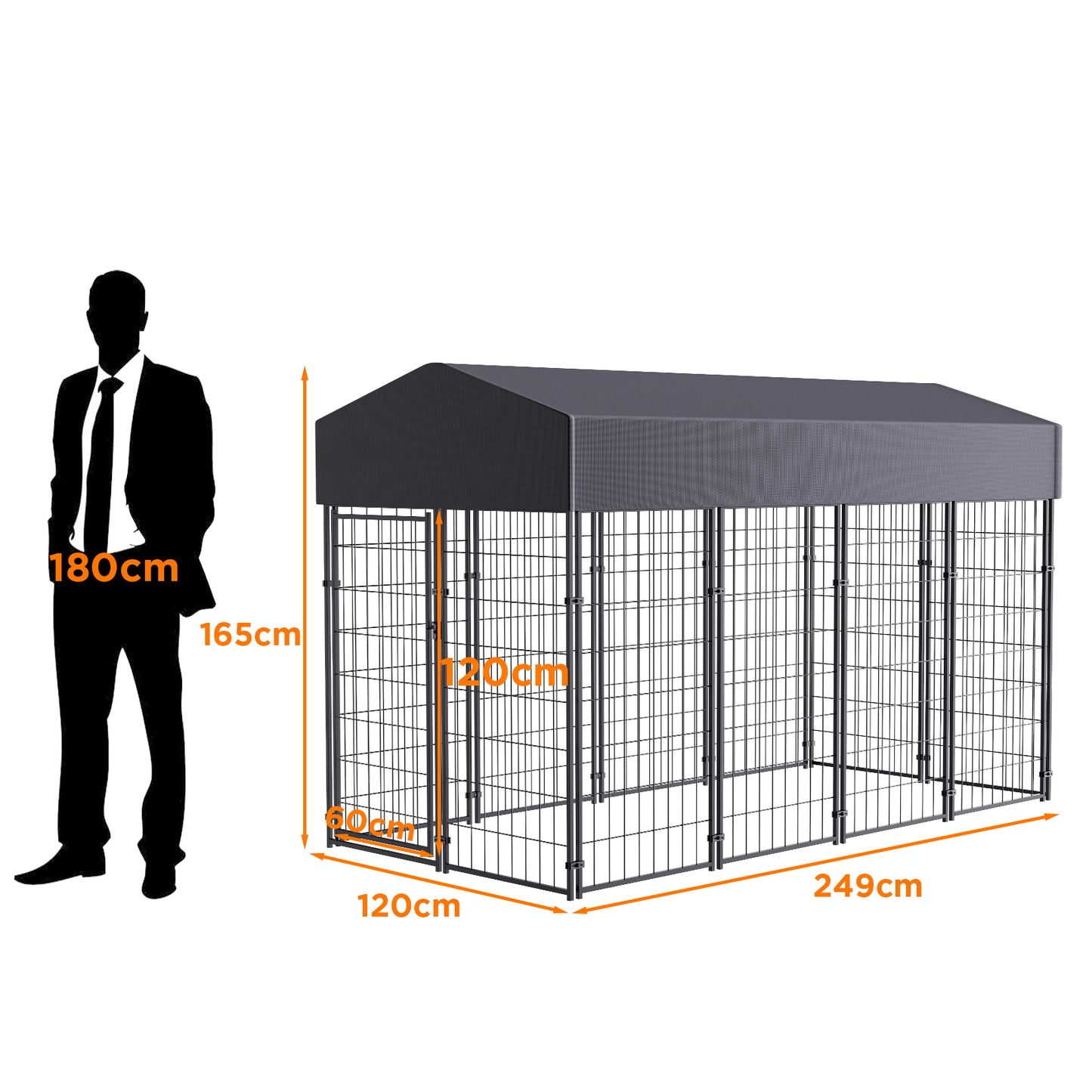 Heavy Duty Dog Kennel Pet Cage Outdoor Crate with Cover  XS S L