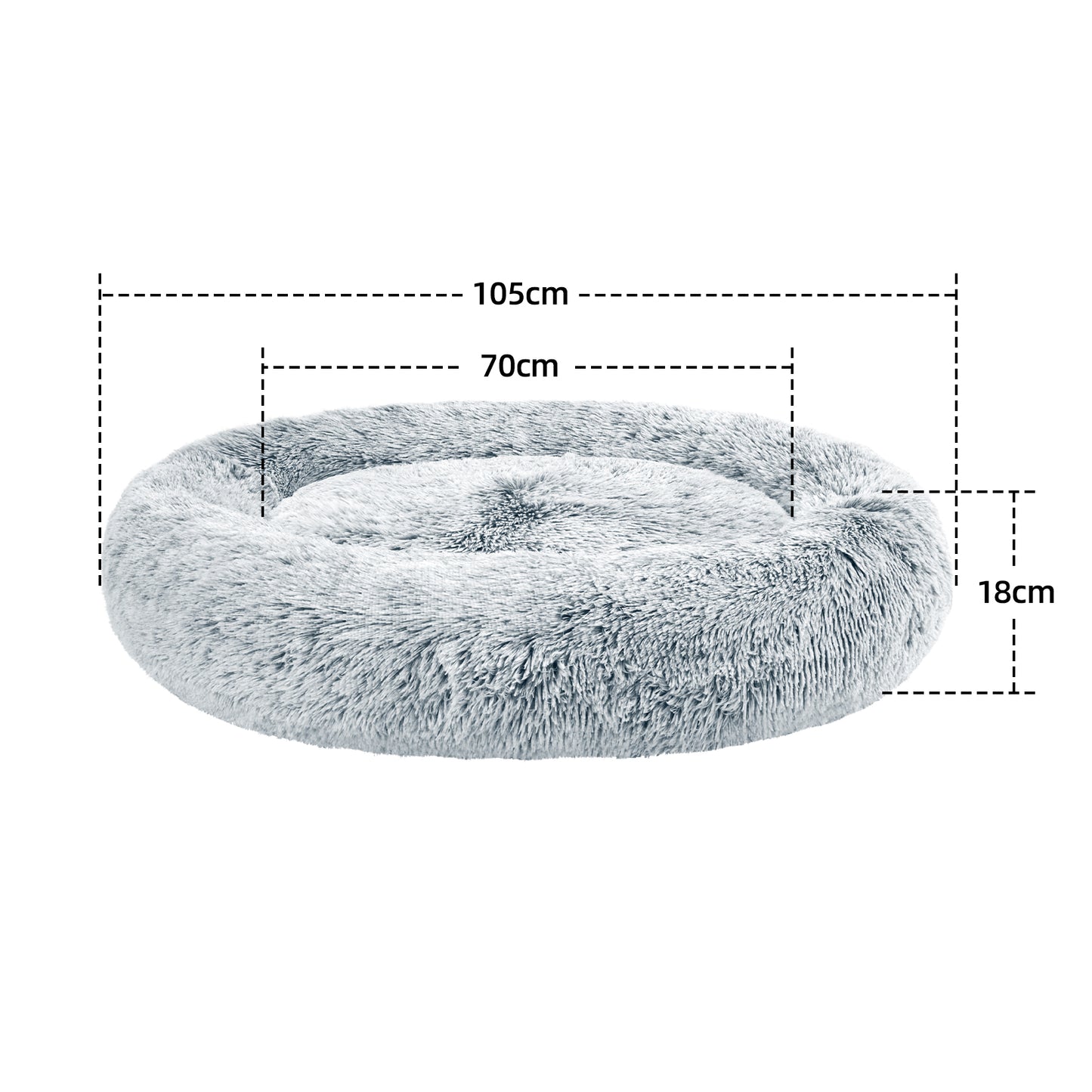 Round Dog Bedding Pet Cat Warm Comfortable Fluffy Cuddler Calming Nesting Bed