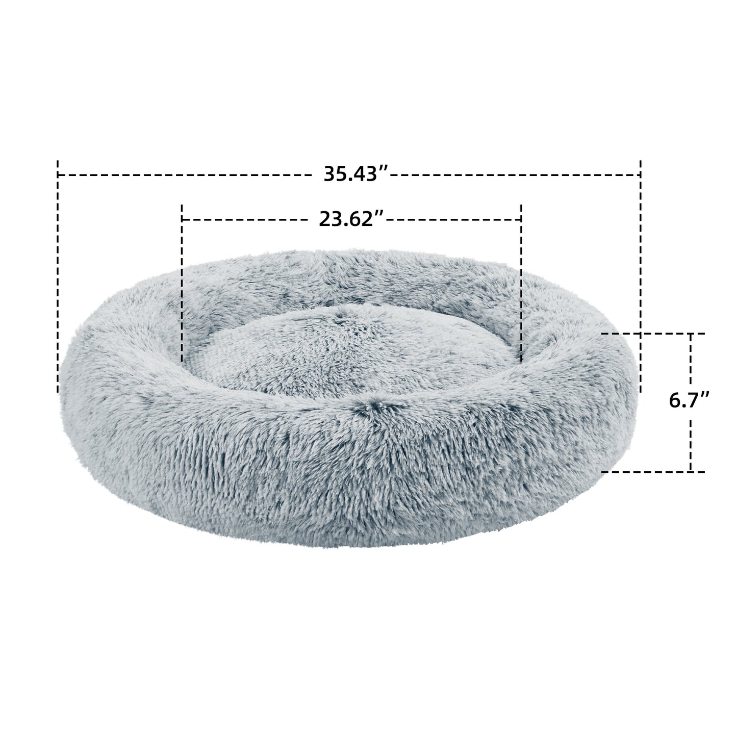 Round Dog Bedding Pet Cat Warm Comfortable Fluffy Cuddler Calming Nesting Bed